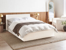 Beliani Ottoman Bed Boucle Orbey 140 X 200 Cm (Eu Double) Off-White - thumbnail 2