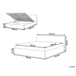Beliani Ottoman Bed Boucle Orbey 140 X 200 Cm (Eu Double) Off-White - thumbnail 3