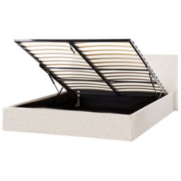 Beliani Ottoman Bed Boucle Orbey 140 X 200 Cm (Eu Double) Off-White - thumbnail 4