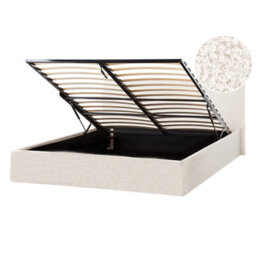 Beliani Ottoman Bed Boucle Orbey 140 X 200 Cm (Eu Double) Off-White - thumbnail 1