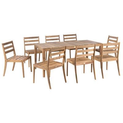 Beliani Garden Dining Set 8 Seater Chioggia Certified Acacia Wood Light Brown - image 1