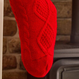 Dibor Traditional Red Chunky Knit Xmas Gift Decoration Christmas Stocking For Kids - thumbnail 2
