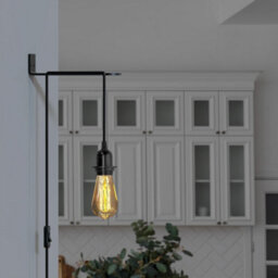Plug In Pendant Light With On/off Switch E27 E14 Lamp Set 4M Pvc Cable Kit Metal Bracket Wall Mounted Light For Living Room - thumbnail 1