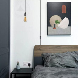Plug In Pendant Light With On/off Switch E27 E14 Lamp Set 4M Pvc Cable Kit Metal Bracket Wall Mounted Light For Living Room - thumbnail 4