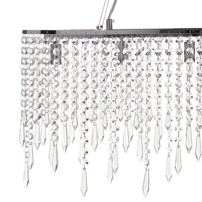 Wyld And Coco Glamourlux Crystal Chandelier Chrome Finish Adjustable Height 65Cm Diameter 120Cm Drop - image 1