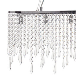 Wyld And Coco Glamourlux Crystal Chandelier Chrome Finish Adjustable Height 65Cm Diameter 120Cm Drop - thumbnail 1