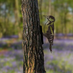 Betley Butterfly Woodpecker Bird Metal Black Silhouette Tree Or Fence Mountable Decoration - 25Cm X 9Cm X 1.5Cm - thumbnail 2