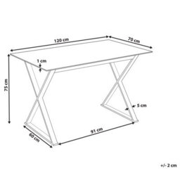 Beliani Dining Table Attica White 120 Cm 70 Cm Tempered Glass - thumbnail 3