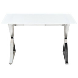 Beliani Dining Table Attica White 120 Cm 70 Cm Tempered Glass - thumbnail 4