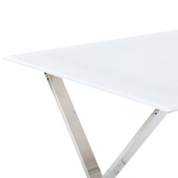 Beliani Dining Table Attica White 120 Cm 70 Cm Tempered Glass - thumbnail 5