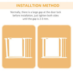 PawHut Pressure Fit Safety Gate For Doors, Dog Gate W/ Auto Close, 75-103 Cm - White - thumbnail 8