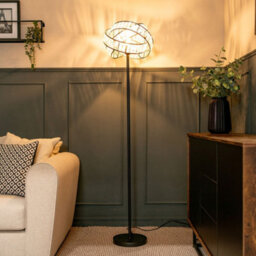 Valuelights Hudson Acrylic Jewel Twist Chrome Floor Lamp With Tortoise Shell Lampshade - thumbnail 5