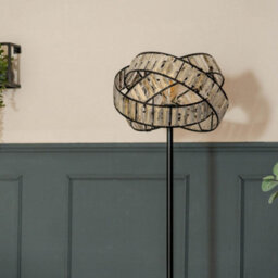 Valuelights Hudson Acrylic Jewel Twist Chrome Floor Lamp With Tortoise Shell Lampshade - thumbnail 4