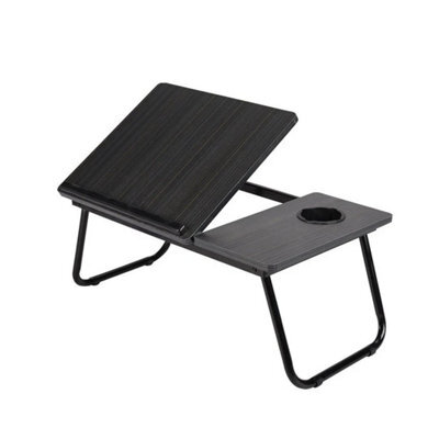 Folding Laptop Black Table Cup Holder Lap Standing Desk Study Desk Adjustable - image 1