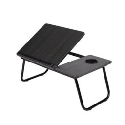 Folding Laptop Black Table Cup Holder Lap Standing Desk Study Desk Adjustable - thumbnail 1