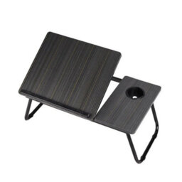 Folding Laptop Black Table Cup Holder Lap Standing Desk Study Desk Adjustable - thumbnail 4