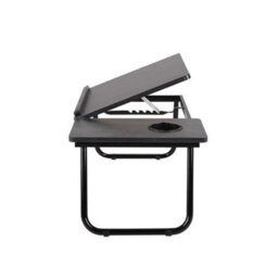 Folding Laptop Black Table Cup Holder Lap Standing Desk Study Desk Adjustable - thumbnail 3