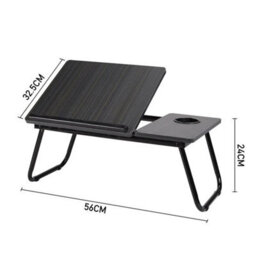 Folding Laptop Black Table Cup Holder Lap Standing Desk Study Desk Adjustable - thumbnail 2