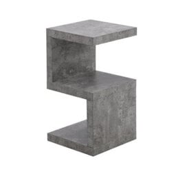 Furniture in Fashion Miami Wooden S Shape Design Side Table In Concrete Effect - thumbnail 3