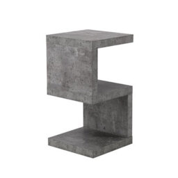 Furniture in Fashion Miami Wooden S Shape Design Side Table In Concrete Effect - thumbnail 2
