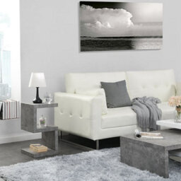 Furniture in Fashion Miami Wooden S Shape Design Side Table In Concrete Effect - thumbnail 6
