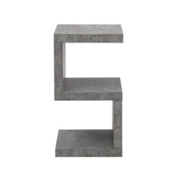 Furniture in Fashion Miami Wooden S Shape Design Side Table In Concrete Effect - thumbnail 4