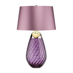 Elegant Heather Shade Table Lamp With Plum Tinted Glass And Led Bulb - thumbnail 4