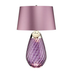 Elegant Heather Shade Table Lamp With Plum Tinted Glass And Led Bulb - thumbnail 2