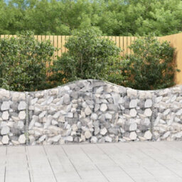 Berkfield Arched Gabion Baskets 10 Pcs 200X30X80/100 Cm Galvanised Iron