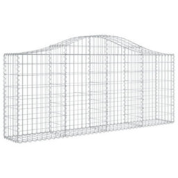 Berkfield Arched Gabion Baskets 10 Pcs 200X30X80/100 Cm Galvanised Iron - thumbnail 3