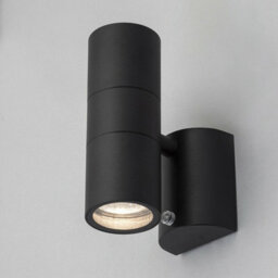 CGC Lighting Sharon - Cgc Black Dual Outdoor Wall Spotlight With Photocell Sensor