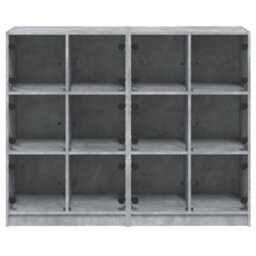 Berkfield Bookcase With Doors Concrete Grey 136X37X109 Cm Engineered Wood - thumbnail 7