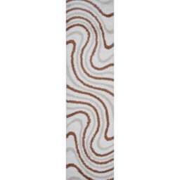 The Rugs Moodi Shaggy Light Beige/terra Sunhaze Rug Runner Striped Thick High Pile For Living Rooms, Bedrooms, Hallways, Kitchens - thumbnail 9