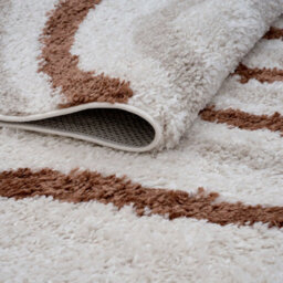 The Rugs Moodi Shaggy Light Beige/terra Sunhaze Rug Runner Striped Thick High Pile For Living Rooms, Bedrooms, Hallways, Kitchens - thumbnail 4