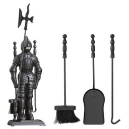 Fire104 Traditional 5 Piece Fireset Soldier Companion Set 74X22X13Cm Fireplace Tools With Stand Poker Brush Shovel Tongs - thumbnail 1