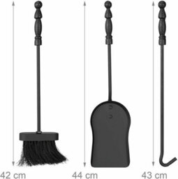 Fire104 Traditional 5 Piece Fireset Soldier Companion Set 74X22X13Cm Fireplace Tools With Stand Poker Brush Shovel Tongs - thumbnail 3
