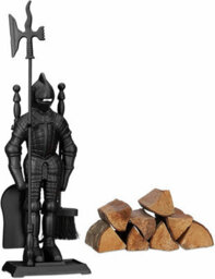 Fire104 Traditional 5 Piece Fireset Soldier Companion Set 74X22X13Cm Fireplace Tools With Stand Poker Brush Shovel Tongs - thumbnail 2