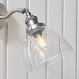 Anson Lighting Pampa Wall Light Finished In Brushed Silver Paint And Clear Glass - thumbnail 5