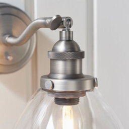 Anson Lighting Pampa Wall Light Finished In Brushed Silver Paint And Clear Glass - thumbnail 3