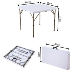 Home Source Indoor Outdoor 86Cm Square Folding Trestle Table White - thumbnail 5
