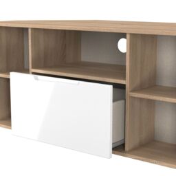 Messina Gloss Bardolino Oak Effect Corner Tv Unit With 2 Shelves & 1 Drawers, (H)51Cm X (W)112Cm X (D)51.5Cm - thumbnail 5