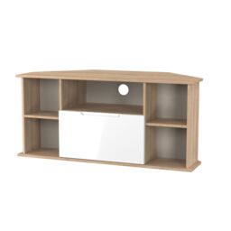 Messina Gloss Bardolino Oak Effect Corner Tv Unit With 2 Shelves & 1 Drawers, (H)51Cm X (W)112Cm X (D)51.5Cm - thumbnail 3