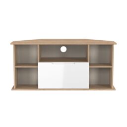 Messina Gloss Bardolino Oak Effect Corner Tv Unit With 2 Shelves & 1 Drawers, (H)51Cm X (W)112Cm X (D)51.5Cm - thumbnail 2