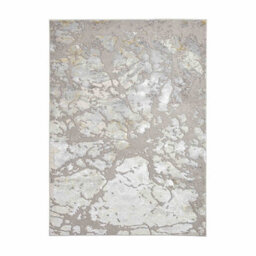 Grey Gold Abstract Modern Easy To Clean Rug For Dining Room-120Cm X 170Cm - thumbnail 5