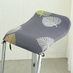 Printed Bar Stool Cover Set Of 2, Universal Seat With Elastic Bottom, Industrial Style - thumbnail 2