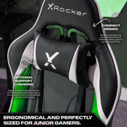 X Rocker Agility Compact Ergonomic Esports Gaming Chair For Juniors - Black / Green - thumbnail 3