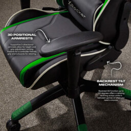 X Rocker Agility Compact Ergonomic Esports Gaming Chair For Juniors - Black / Green - thumbnail 6