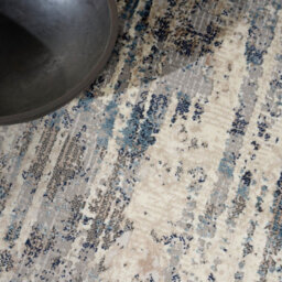 Abstract Ivory Grey Blue Modern Rug For Living Room Bedroom & Dining Room-274Cm X 366Cm - thumbnail 2