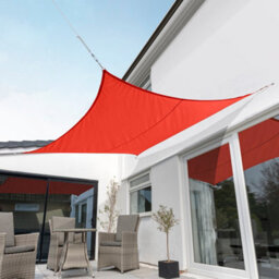 Kookaburra 5.4M Square Waterproof Red Garden Patio Sun Shade Sail Canopy 98% Uv Block With Free Rope - thumbnail 2