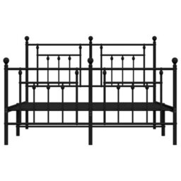 Berkfield Metal Bed Frame With Headboard And Footboard Black 140X190 Cm - thumbnail 6